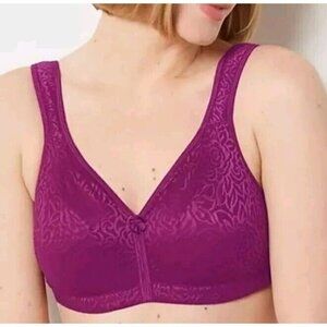 Breezies Wild Rose Seamless Wirefree Support Bra Bordeaux,38 C